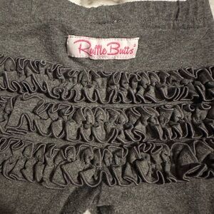 RuffleButts Gray Ruffled Pants